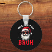 Porte-clés Merry Christmas Bruh Funny Santa Claus Retro Men W (Recto)