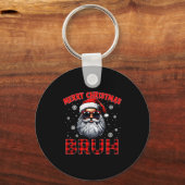 Porte-clés Merry Christmas Bruh Red Plaid Funny Santa Claus M (Recto)