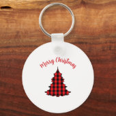 Porte-clés Merry Christmas Buffalo Check Pattern (Recto)