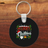 Porte-clés Merry Christmas Buffalo Plaid Red Santa Hat Xmas P (Recto)