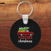 Porte-clés Merry Christmas Buffalo Truck Tree Red Plaid For M (Recto)