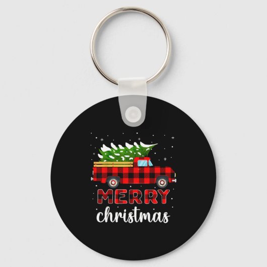 Porte-clés Merry Christmas Buffalo Truck Tree Red Plaid For M (Recto)