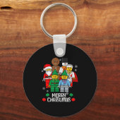 Porte-clés Merry Christmas Building Bricks Santa Elf Snowman (Recto)