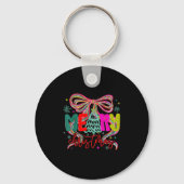 Porte-clés Merry Christmas Coquette Preppy Bow Tree For Woman (Recto)