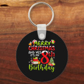 Porte-clés Merry Christmas Day And Yes It's My 8th Birthday B (Recto)