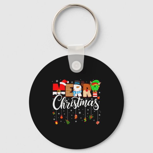 Porte-clés Merry Christmas Family Matching Pajamas Xmas Men W (Recto)