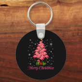 Porte-clés Merry Christmas Flamingo Snowflake Tree Xmas Men W (Recto)