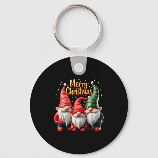Porte-clés Merry Christmas Gnomes Cozy Winter Gatherings (Recto)