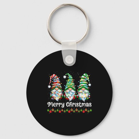 Porte-clés Merry Christmas Gnomes Light Family Gnome Xmas Mat (Recto)