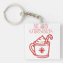 Merry Christmas Hot Cocoa Keychain