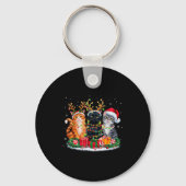 Porte-clés Merry Christmas Santa Cat Light Gorgeous Reindeer (Recto)