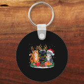 Porte-clés Merry Christmas Santa Cat Light Gorgeous Reindeer (Recto)
