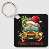 Porte-clés Merry Christmas School Bus Driver X mas Snowman Re (Recto)