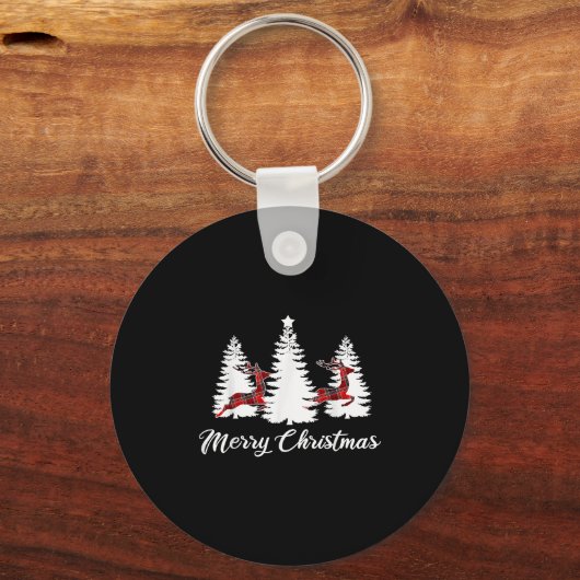 Porte-clés Merry Christmas Shirt For Women Buffalo Plaid Rein (Recto)