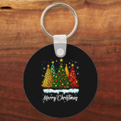 Porte-clés Merry Christmas Tree Leopard Plaid Pajamas Xmas Wo (Recto)