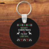 Porte-clés Merry Christmas Ya Filthy Liberals Ugly Christmas  (Recto)