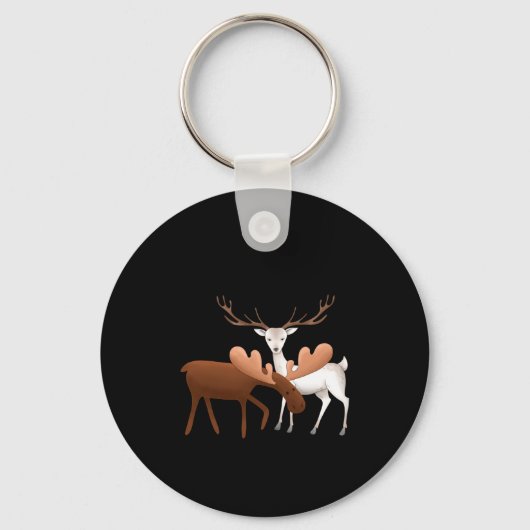 Porte-clés Merry Christmoose Happy New Deer T Shirt (Recto)
