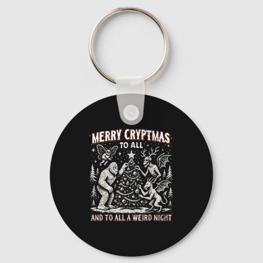 Porte-clés Merry Cryptmas Weird Night Cryptid Holiday Art (Recto)