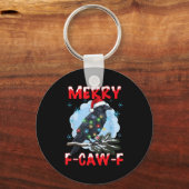 Porte-clés Merry F-caw-f Crow Christmas Snowflake Xmas Lights (Recto)