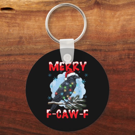 Porte-clés Merry F-caw-f Crow Christmas Snowflake Xmas Lights (Recto)