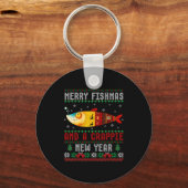 Porte-clés Merry Fishmas And A Crape New Year Ugly Fisherman  (Recto)