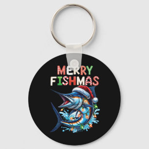 Porte-clés Merry Fishmas Père Noël Pêcheurs amoureux Drôle Pê