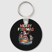Porte-clés Merry Fishmas Santa Fishing Lovers Funny Fisherman (Recto)