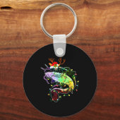 Porte-clés Merry Fishmas Santa Fishing Lovers Funny Fisherman (Recto)