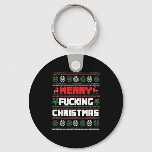 Porte-clés Merry Foring Christmas Funny Raunchy Curse Word Ho (Recto)