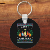 Porte-clés Merry Glizzmas Funny Ugly Christmas Sweater Glizzy (Recto)