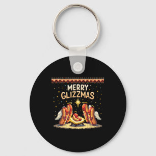 Porte-clés Merry Glizzmas Hot Dog Humor Funny Food Los Cos