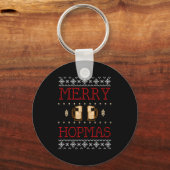 Porte-clés Merry Hopmas Funny Beer Ugly Christmas (Recto)