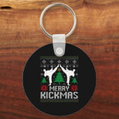 Porte-clés Merry Kickmas Karate Jiu Jitsu Ugly Christmas Xmas (Recto)
