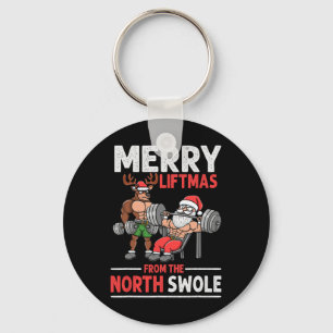 Porte-clés Merry Liftmas De North Swole Muscle Père Noël Poid