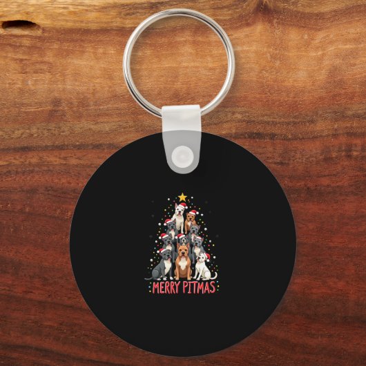 Porte-clés Merry Pitmas Pitbull Dog Ugly Christmas Sweater Tr (Recto)