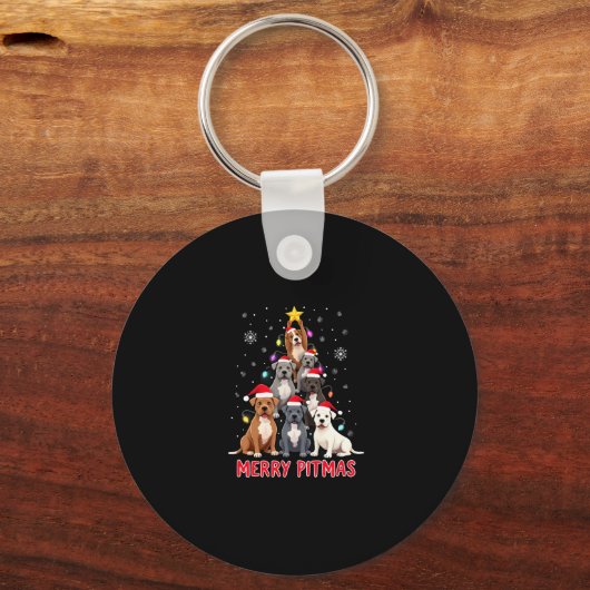 Porte-clés Merry Pitmas Pitbull Dog Ugly Christmas Sweater Tr (Recto)