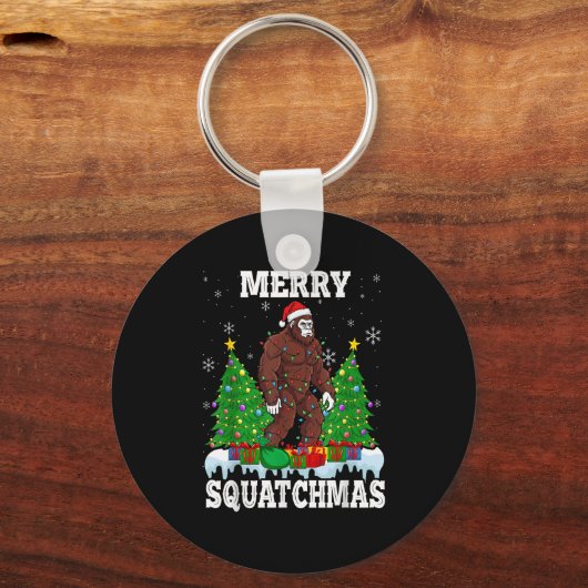 Porte-clés Merry Squatchmas Christmas Tree Santa Bigfoot Sasq (Recto)