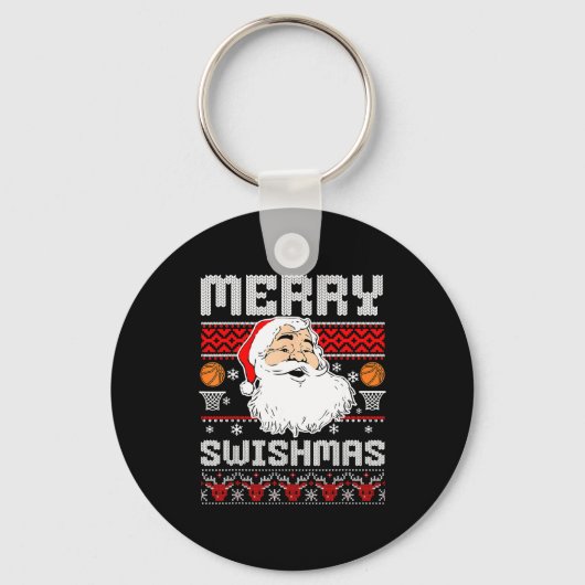 Porte-clés Merry Swishmas Basketball Xmas Ugly Christmas Men (Recto)