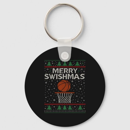 Porte-clés Merry Swishmas Ugly Christmas Sweater Basketball J (Recto)
