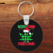 Porte-clés Merryjuana Weed Leaf Funny Christmas Pajama X-mas (Recto)