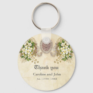 Porte-clés Merveilleuses fleurs blanches douces