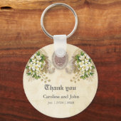 Porte-clés Merveilleuses fleurs blanches douces (Recto)