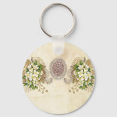 Porte-clés Merveilleuses fleurs blanches douces (Verso)