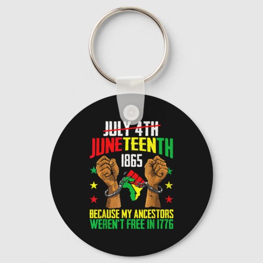 Porte-clés Mes ancêtres n'étaient pas en 1776 juneteenth 1865 (Recto)