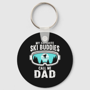 Porte-clés Mes copains de ski préférés m'appellent Papa - Ski