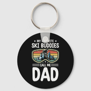 Porte-clés Mes copains de ski préférés m'appellent Papa Skian
