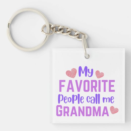 Porte-clés Mes Gens Préférés M'Appelent Grand-Mère (Devant)