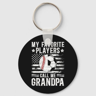 Porte-clés Mes joueurs préférés m'appellent Grandpa Soccer By