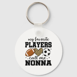 Porte-clés Mes joueurs préférés m'appellent Nonna Footll Socc
