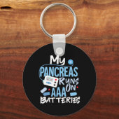 Porte-clés Mes Pancréas Fonctionnent Sur Des Batteries Aaa Ty (Recto)